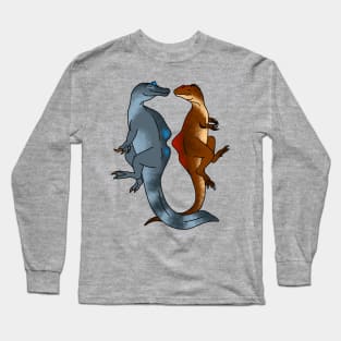 Valentines Day - You Complete Me - Icthyovenator and Concavenator in Love Long Sleeve T-Shirt